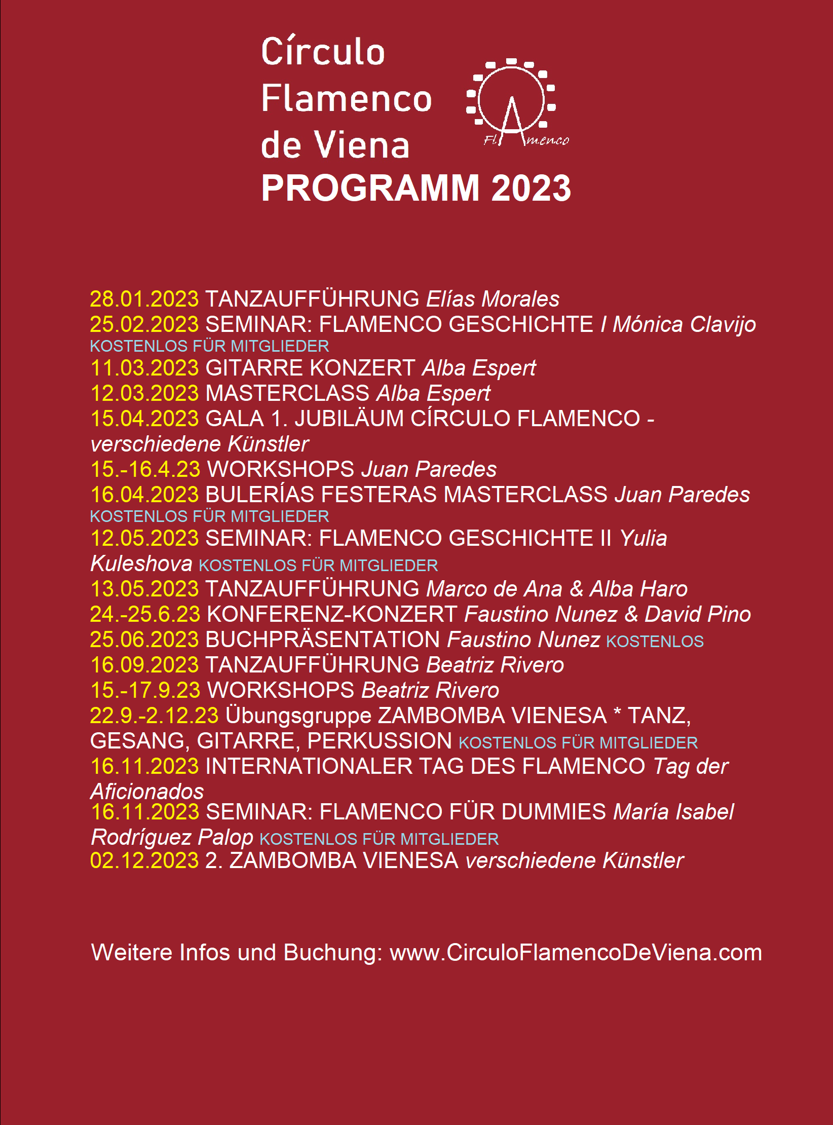 Círculo Flamenco de Viena Programm 2023